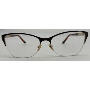 Versace Tortoise Shell Eyeglass Frames VE1218 1345 53-17 Gold Metal Halfrim&Case